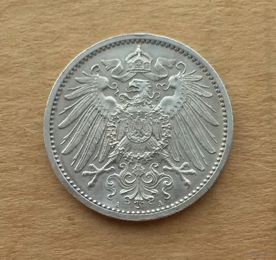Германская империя, 1 марка 1914 г., серебро 0.900, м. дв. Берлин (А)