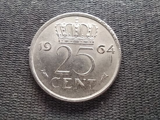 Нидерланды, 25 центов 1964,  KM# 183