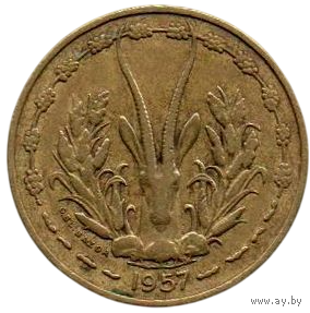 АВТОНОМНАЯ РЕСПУБЛИКА ТОГО 10 ФРАНКОВ 1957. ФАУНА. АНТИЛОПА