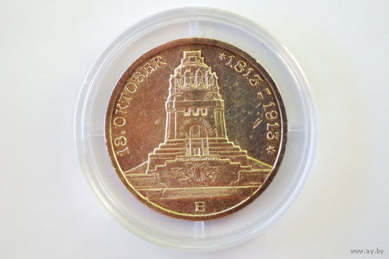 3 марки. Саксония. 100 лет Битве при Лейпциге. 1913г.