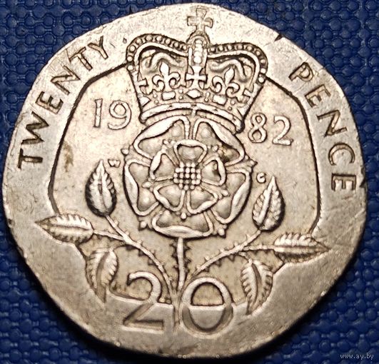 Великобритания 20 пенсов 1982 г.