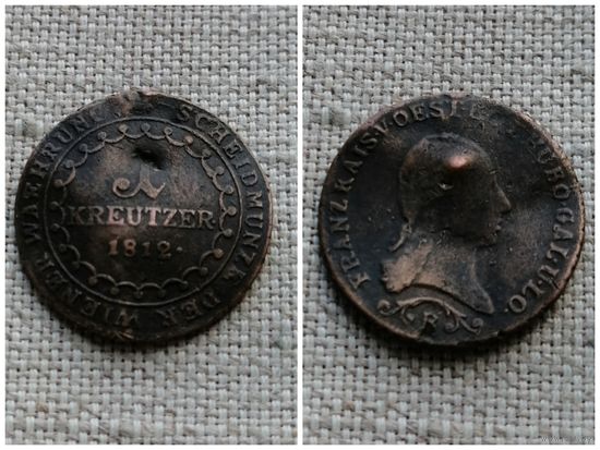 Австрия 1 крейцер 1812 В