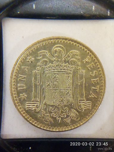 Испания 1 песета 1975(79 внутри звезды).