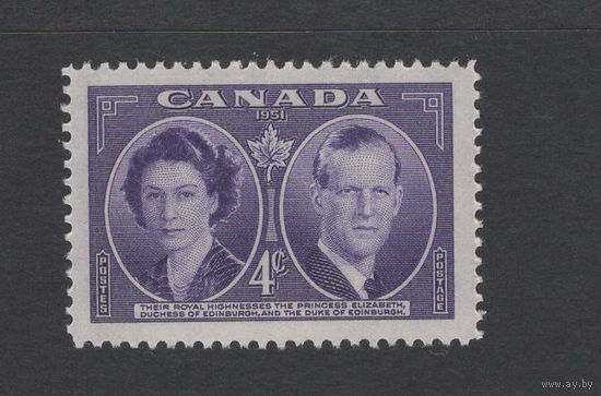 Канада 1951** Королевский визит Принцесса Елизавета и Принц Филипп, герцог Эдинбургский SG#440