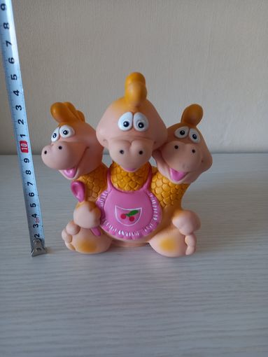 Советская игрушка Змей горыныч, пищалка, резина