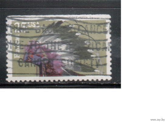 США-1990, (Мих.2101),   гаш. ,Индейцы, Головные уборы  ,(2)