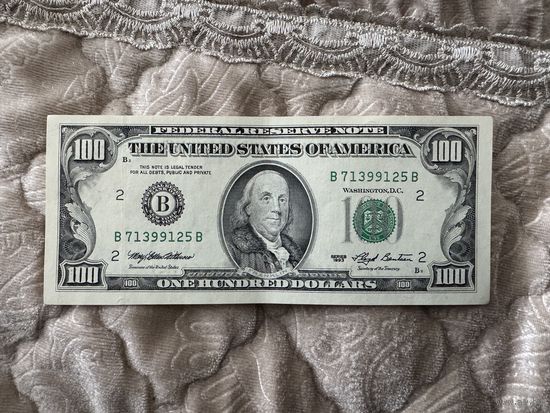 Банкнота 100 долларов сша старого образца 1990г