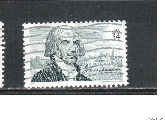 США-2001 (Мих.3503) , гаш., Личности, Президент Медисон(одиночка),