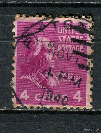 США - 1938/1954 - Джеймс Мэдисон 4С - [Mi.415A] - 1 марка. Гашеная.  (Лот 67Fi)-T25P15