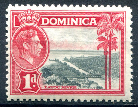 Британские колонии - Доминика - 1938/47г. - ландшафты, король Георг VI, 1 P - 1 марка - MH [Mi 94]. #4-B6-116-A-1