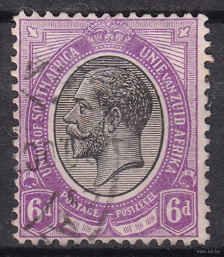 196.BrK. Великобритания. Колонии. Южно - Африканский Союз. Георг V. Стандарт. 1913 г. 6d. Mi.#10.