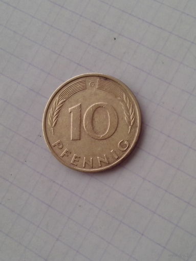 10 пфеннигов 1982 г.(G).ФРГ.