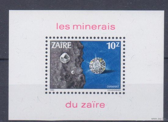 [2226] Заир 1983. Геология.Минералы.Алмазы. БЛОК MNH