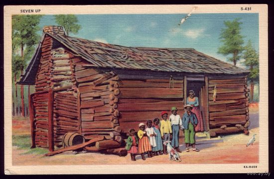 Black Americana Postcard Seven Up