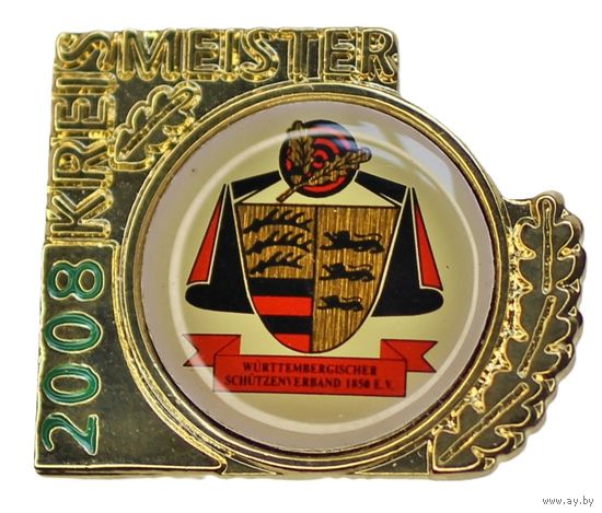 Германия. Знак KREISMEISTER 1-й степени Вюртембергского стрелкового Союза 2008 год