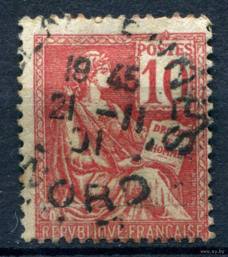 Франция (Республика) - 1900/17г. - аллегория, Мушон, тип II, 10 с - 1 марка - гашёная [Mi 91 II]. #1-Fr-21-A-1