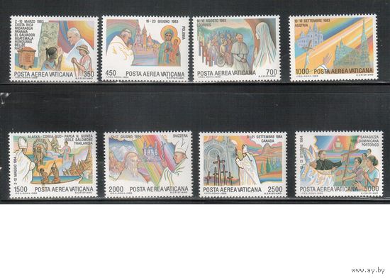 Ватикан-1986,(Мих.899-906) **   ,  Визиты Папы Иоанна Павла II(полная серия)