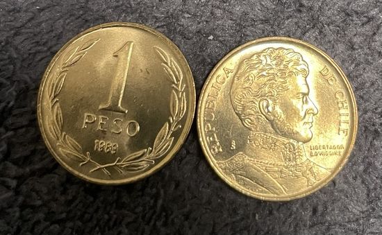 Чили 1 песо 1989 UNC