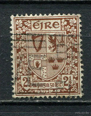 Ирландия - 1940/1967 - Герб 2 1/2Pg - [Mi.75A] - 1 марка. Гашеная.  (Лот 33Gv)-T4P16