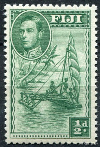 1938 Фиджи ** Каноэ, марка из серии, Британские колонии