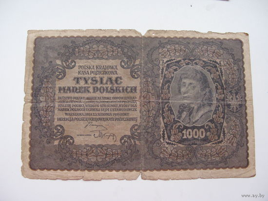 Польша 1000 марок 1919 ( III серия 2 буквы )
