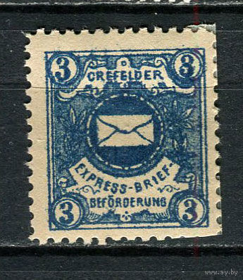 Германия - Крефельд (D.)- Местные марки - 1893/1900 - Письмо 3Pf - [Mi.6] - 1 марка. MH.  (Лот 75Db)