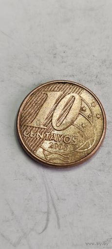 Бразилия 10 сентавос 2008