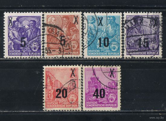 Германия ГДР 1954 Пятилетний план (III) Надп Стандарт #435-40