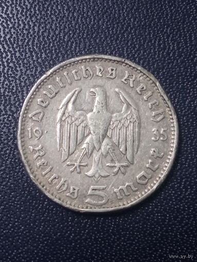 5 марок  1935 г. Германия. J