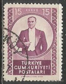 Турция. Кемаль Ататюрк. Первый Президент. 1952г. Mi#1324.