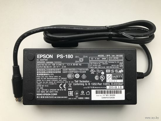 EPSON PS-180 блок питания 24В 2.1А 3-pin для чекового принтера