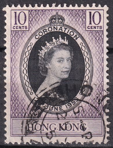 53.BrK. Великобритания. Колонии. Гонконг. Коронация Елизаветы II. 1953 г. 10c. Mi.#177.