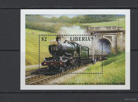 Либерия /LIBERIA 1994** Паровоз Железная дорога (Mi#Bl.129)