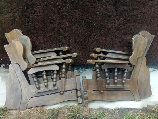 6 боковин от дивана кресел резные красивые балясины массив 70-е гг одним лотом