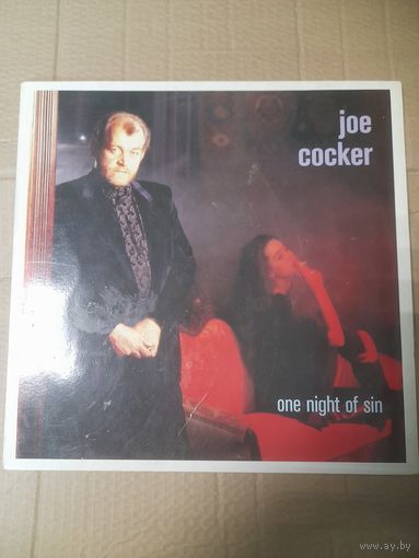 JOE COCKER  " ONE NIGHT OF SIN"  1989 LP EEC CAPITOL 791828 -NM/EX-