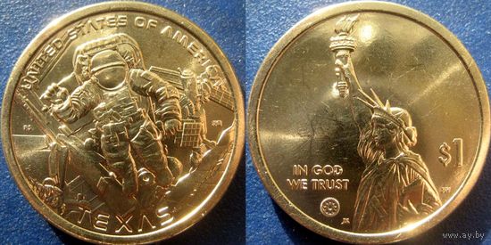 США. 1 доллар 2025 N29 Американские инновации. Космический центр имени Линдона Джонсона. Техас. Минтмарка D.