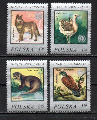 Дикие животные Польша  1977 год серия из 4-х марок