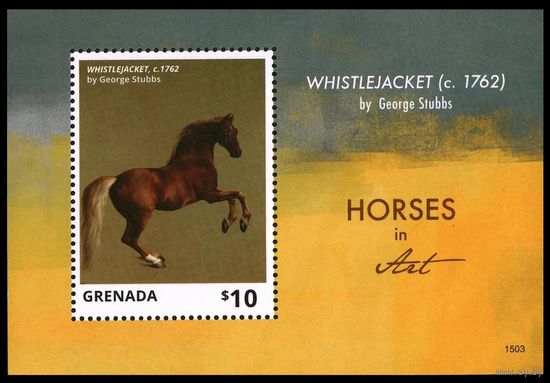 2015 Гренада 6993/B884 Лошади в живописи 9,00 евро