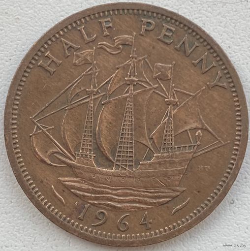 Великобритания 1/2 пенни 1964 г.