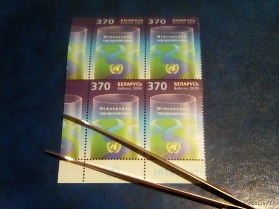 Беларусь 2003 кварт угол год пресной воды, будет правый нижний