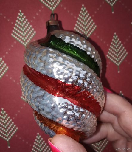 Ёлочная игрушка ГДР бугристый вихрь