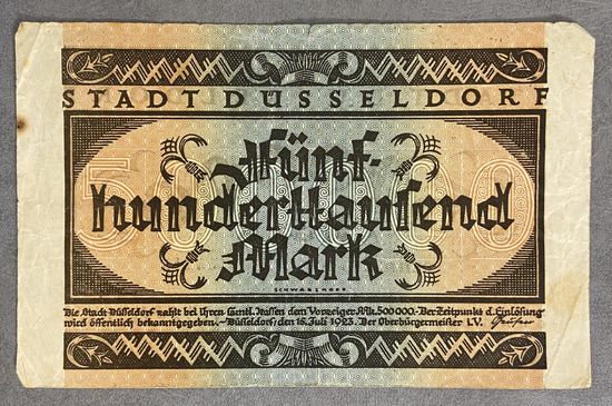 Банкнота 500000 марок 1923 год. Веймарская республика