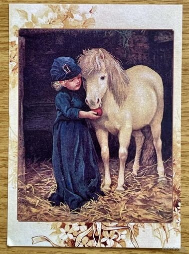 Репринт.Открытка для посткроссинга 10,5 х 14,8 см "Далёкое детство"издателя начала 20 века Эрнеста Нистера