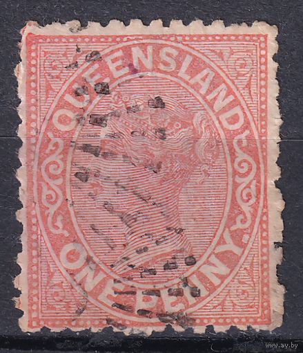 2.Aust. Великобритания. Австралийские штаты. Квинсленд. Виктория. Стандарт. 1882/83 гг. 1p. Mi.#53Aа.