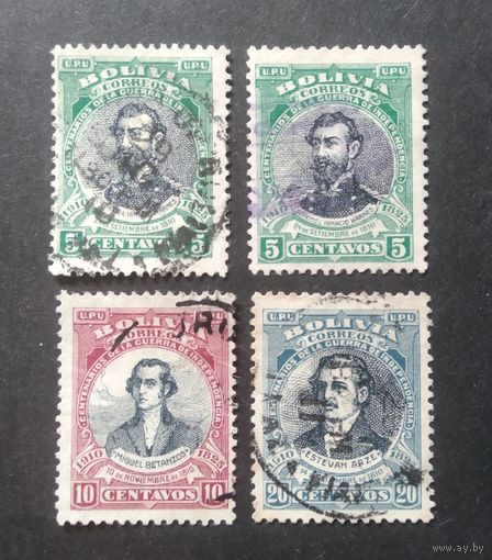 Боливия\1211\ 1910 Серия. разновидность по в.з.