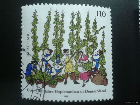 Германия 1998 сбор хмеля Михель-1,0 евро гаш
