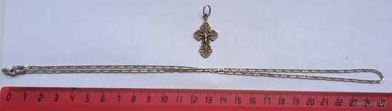 Цепочка с крестиком серебро 925.Всего 7 грамм