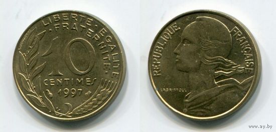 Франция. 10 сантимов (1997, aUNC)