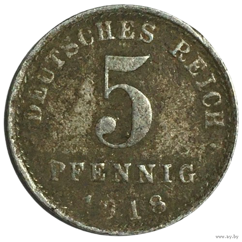 Германия 5 пфеннигов, 1918 (A)