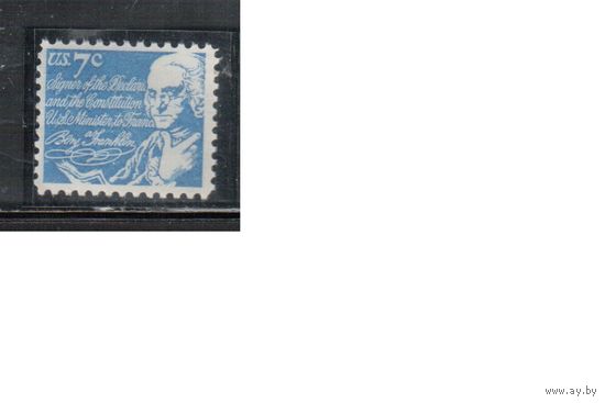 США-1972, (Мих.1086), ** , Личности, Франклин (одиночка)